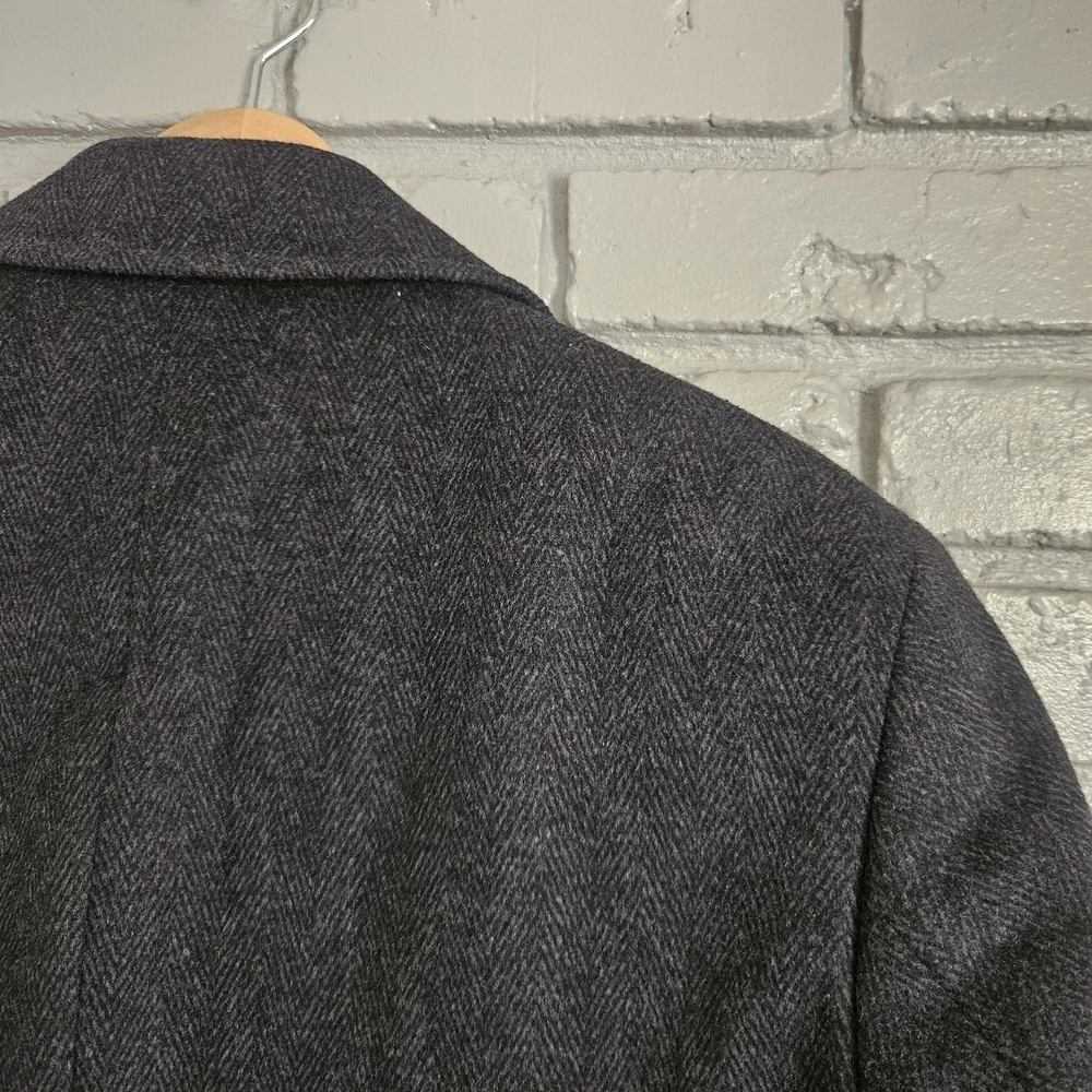 Ralph Lauren‎ Mens Over Coat 46L Herringbone Wool Blend Grey